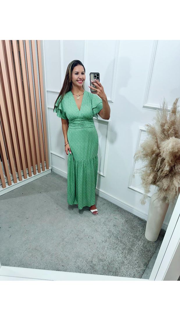 Vestido Estela manga dupla babados Ref:3429