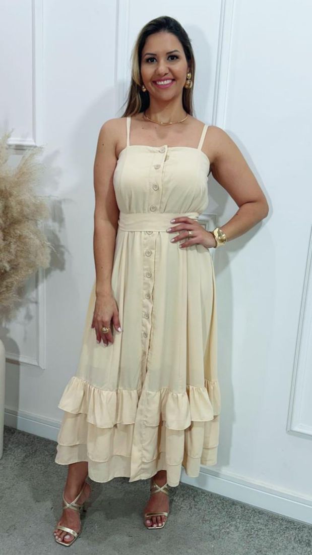 Vestido midi Gloria botões Ref:3433