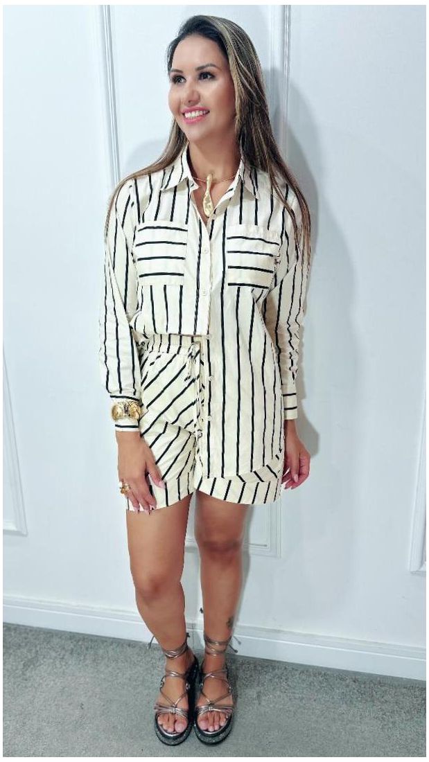 Conjunto Barbara listrado Ref:3521