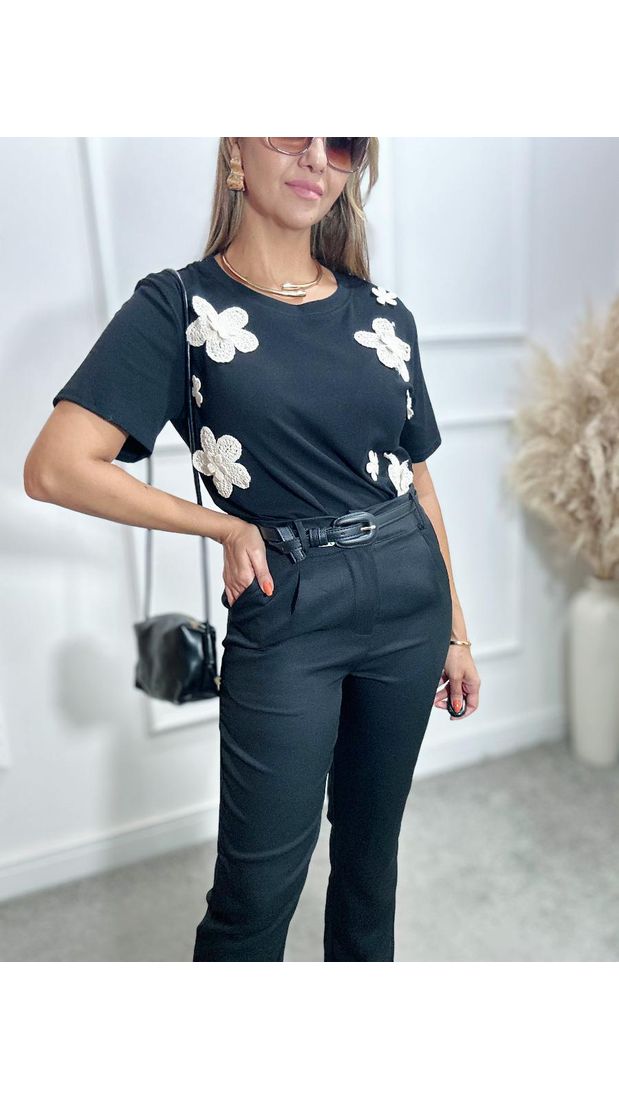 Blusa Flor bordada Ref:3550