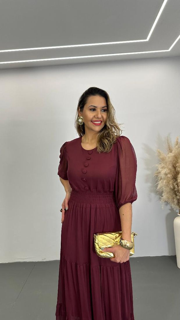 VESTIDO LONGO FEM NATALIA TULE REF 3776