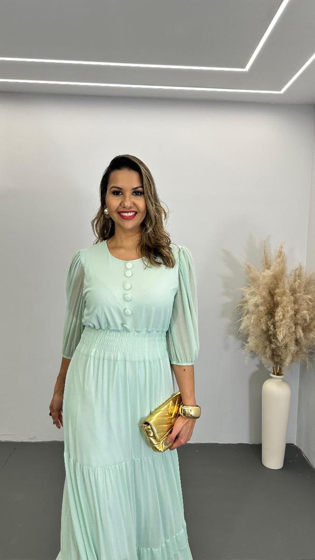 VESTIDO LONGO FEM NATALIA TULE REF 3776