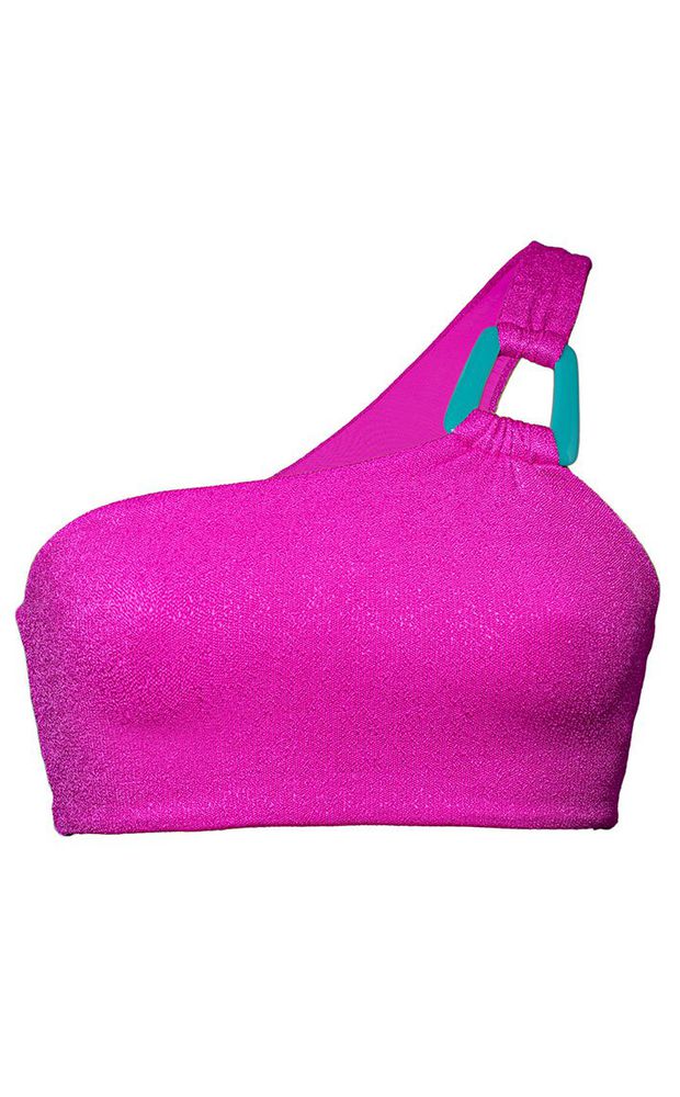  Top Ombro Só Argola Íris Rosa Shock - LEFAH
