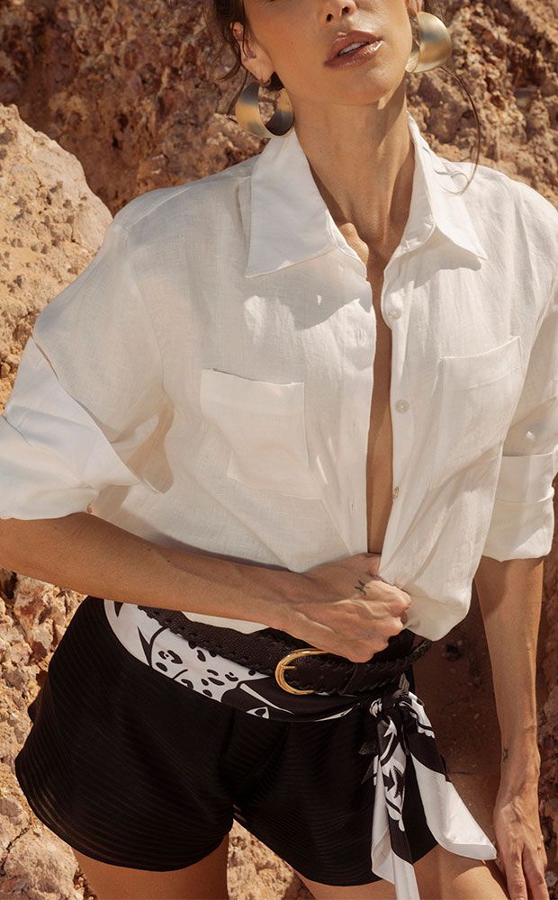 Camisa Linho Off White - LEFAH