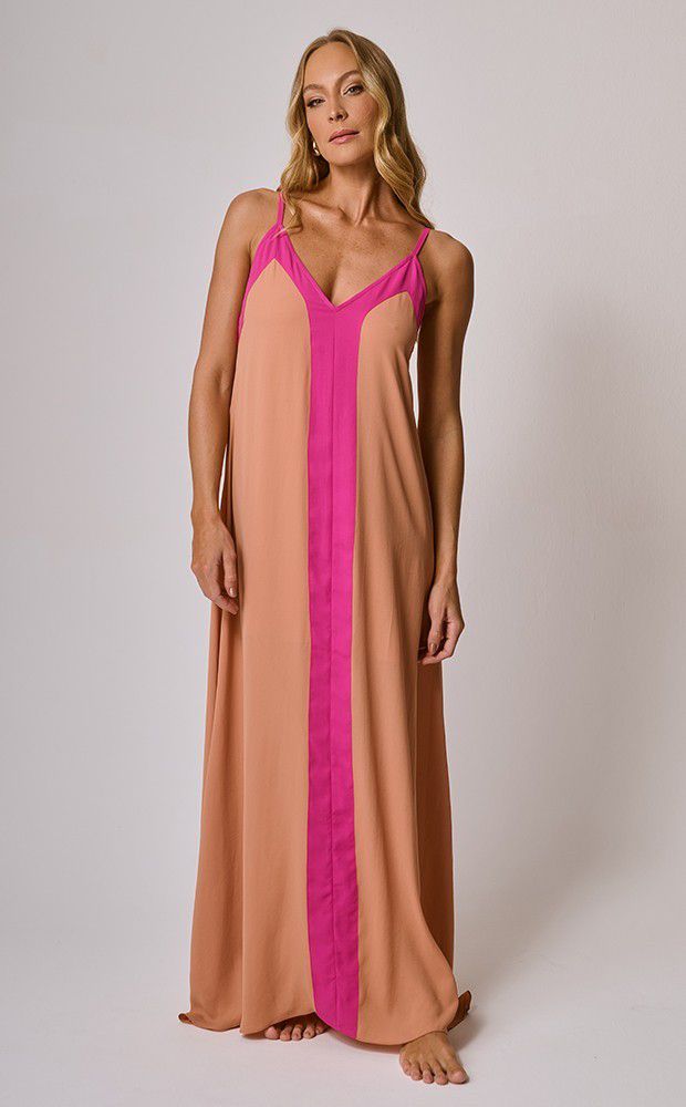 Vestido Longo Bicolor Honey - LEFAH