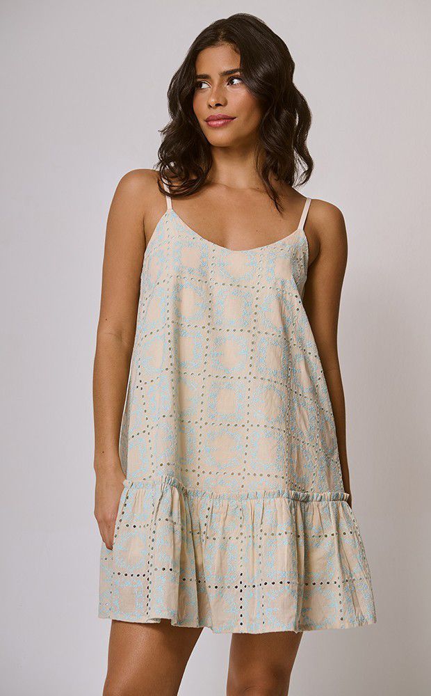 Vestido Flowy Laise Acqua - LEFAH