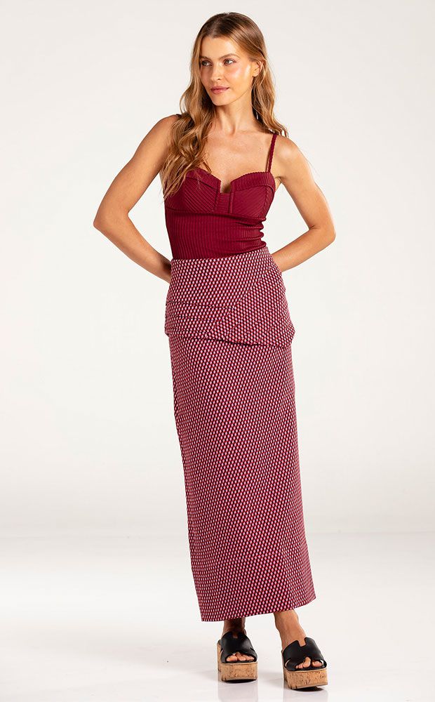 Saia Midi Jacquard Verano Pinot - LEFAH