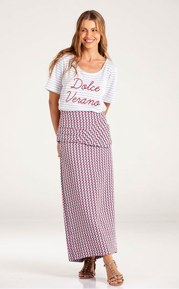 Saia Midi Jacquard Verano Gelatto - LEFAH