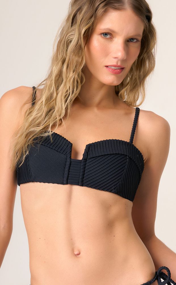 Top Corselet Rib Preto - LEFAH