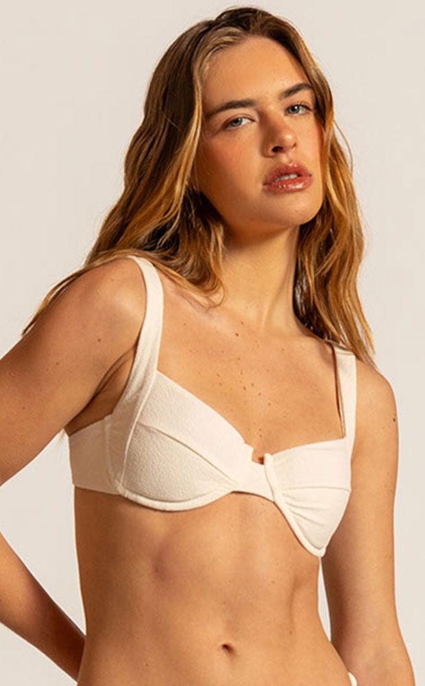 Top Retrô Floc Off White - LEFAH