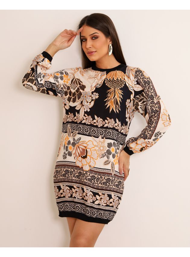 Vestido Eloise Curto Manga Longa