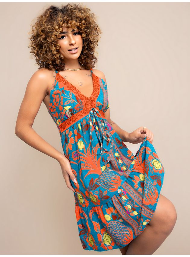 Vestido Flora Curto Estampado 