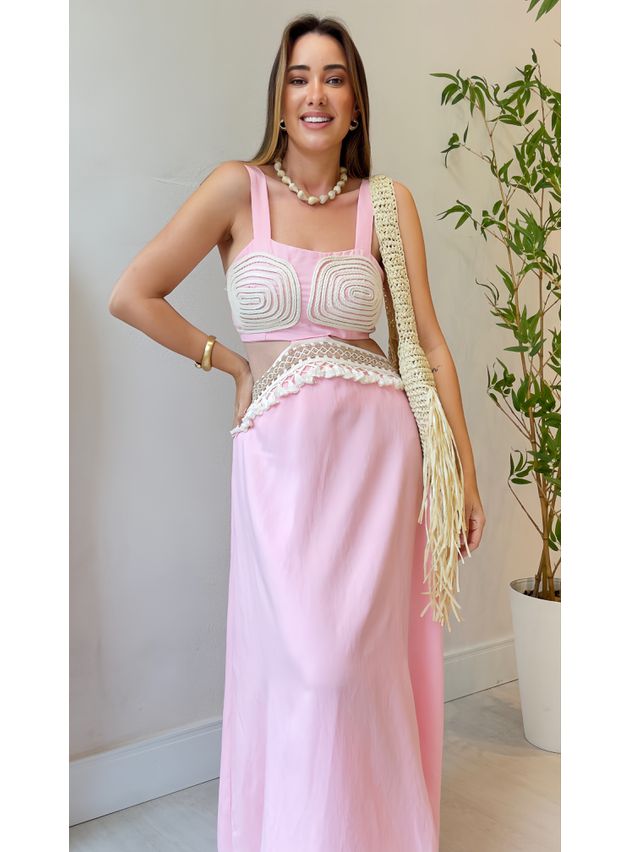Vestido Longo Lorena- Rosa