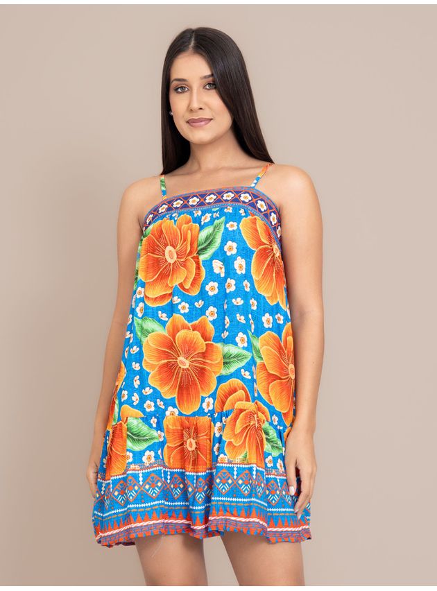 Vestido Curto Soltinho - Azul