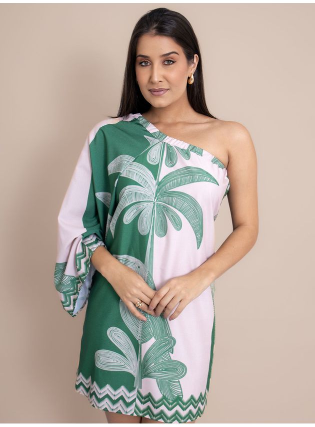 Vestido Feminino Curto Manga Nula- Verde