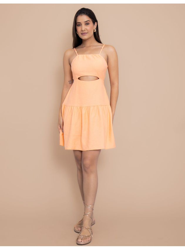 Vestido Paula de Alcinha Soltinho - Laranja