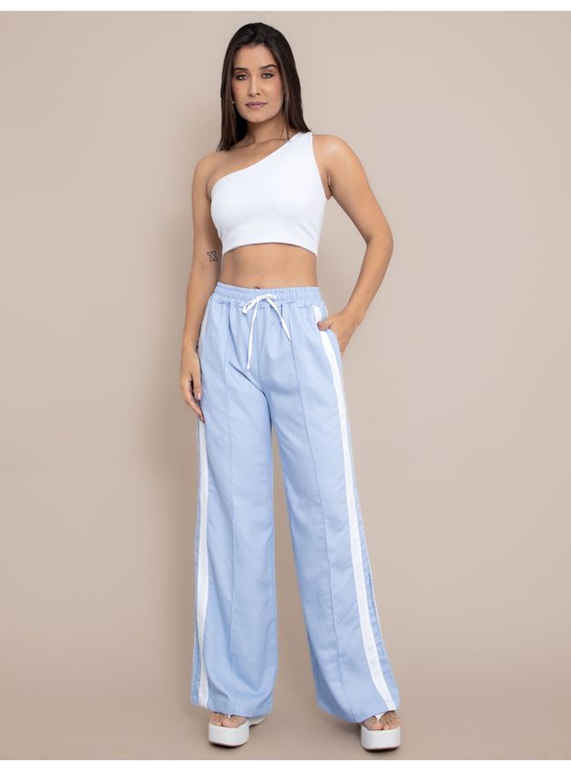 Calça Ale Pantalona Tendência - Azul Claro