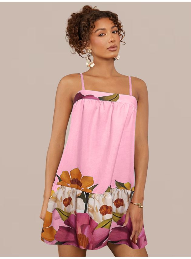 Vestido Faby Curtinho Soltinho - Rosa