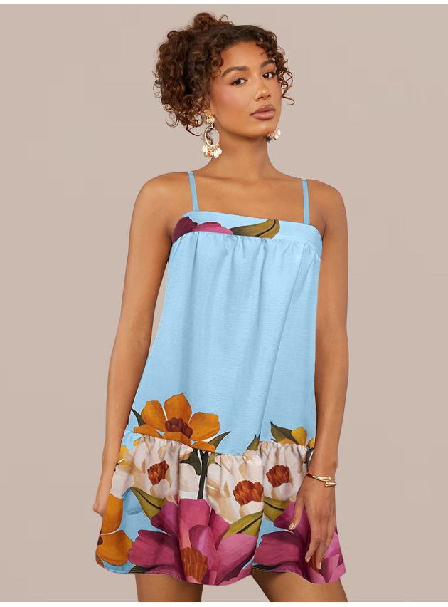 Vestido Faby Curtinho Soltinho - Azul