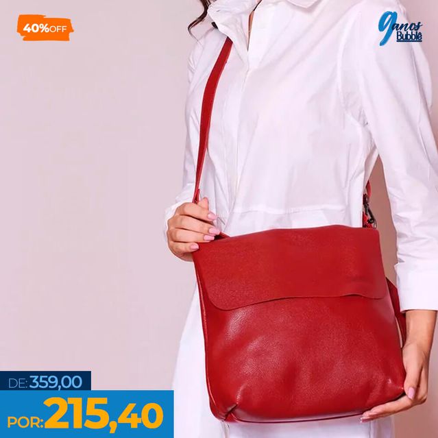 Bolsa de Couro - LOTUS - Vermelha