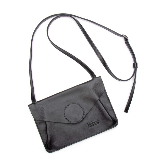 Bolsa de Couro - Carinho - Preta