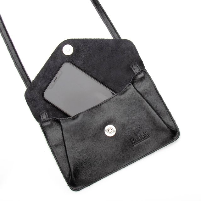 Bolsa de Couro - Carinho - Preta