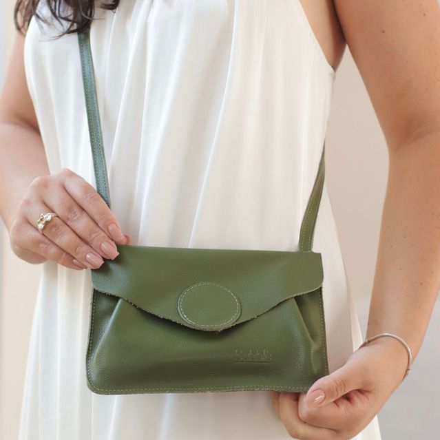 Bolsa de Couro - Carinho - Verde Cacto