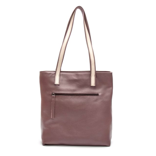 Bolsa de Couro - ENVELOPE - Mousse e Off White