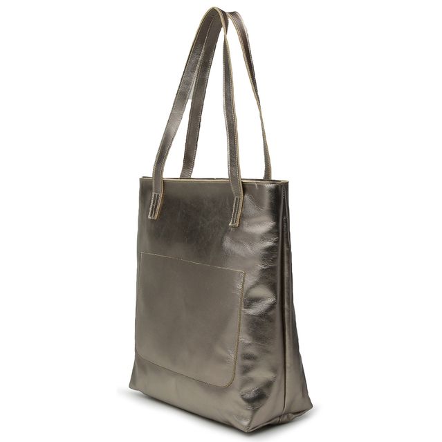 Bolsa de Couro - ENVELOPE - Champagne