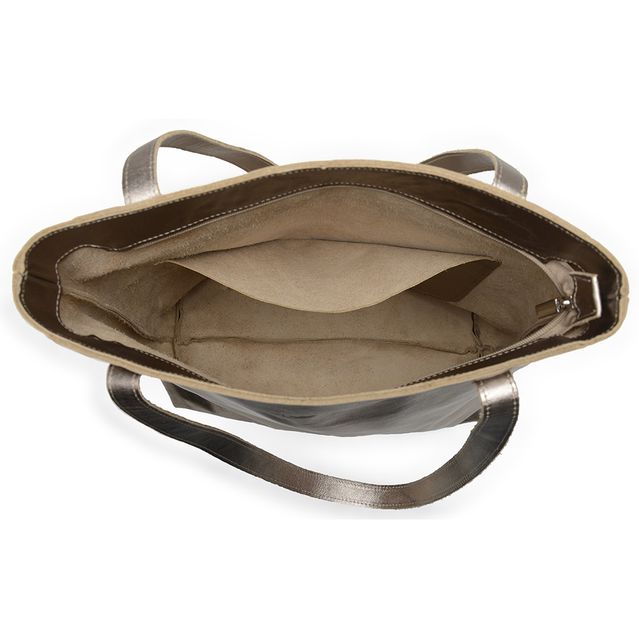 Bolsa de Couro - ENVELOPE - Champagne