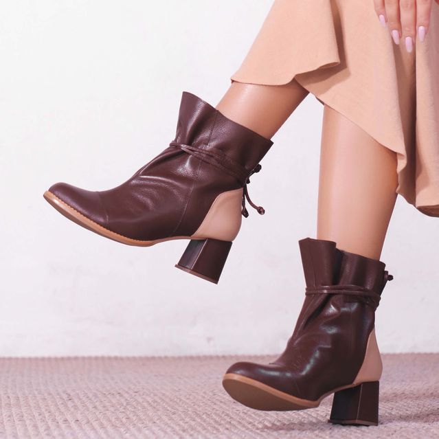 Bota ENCANTAR - Madeira e Nude- 596.02 