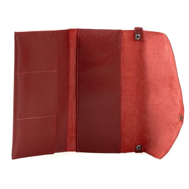 Bolsa CARTEIRA Couro Legítimo Bubblê - Vermelha