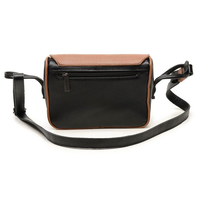 Bolsa de Couro - ABA - Preto E Caramelo