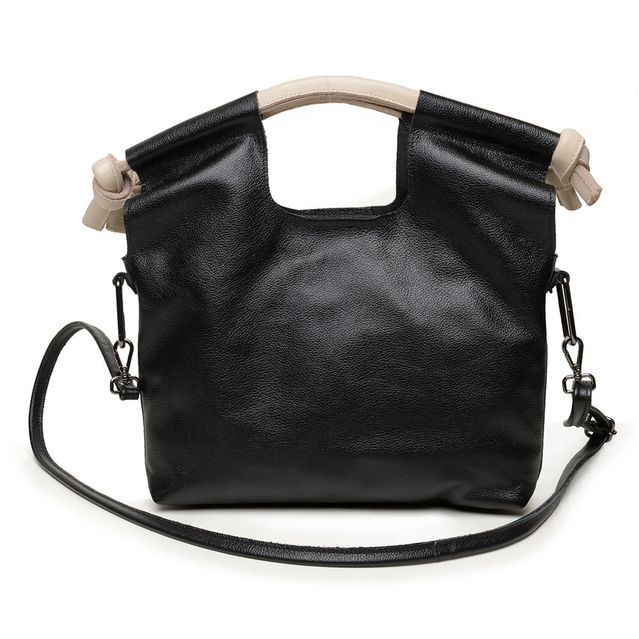 Bolsa de Couro - BOSSA - Preta e Off White