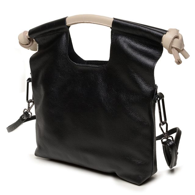 Bolsa de Couro - BOSSA - Preta e Off White