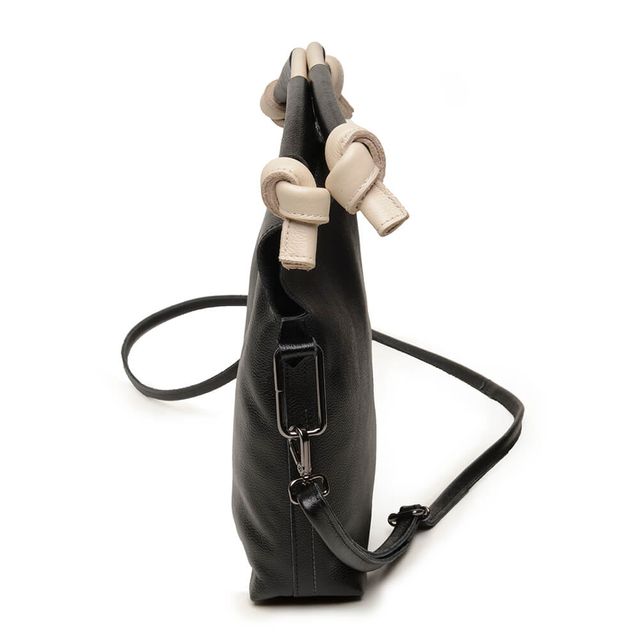 Bolsa de Couro - BOSSA - Preta e Off White