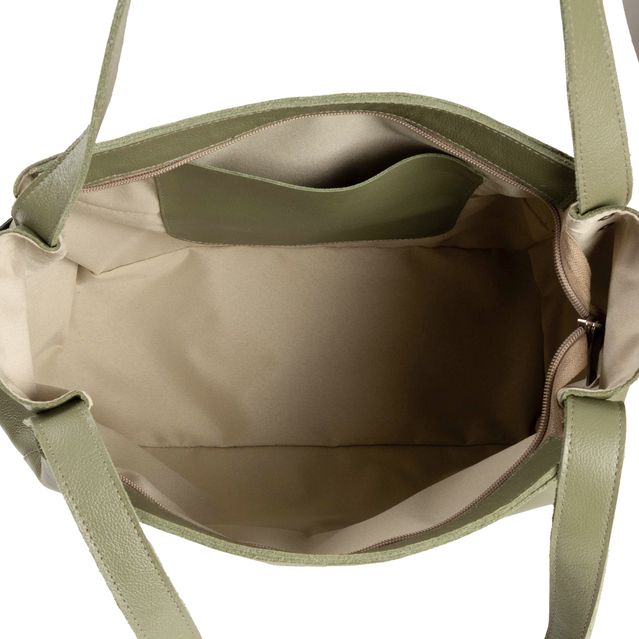 Bolsa de Couro - CONFIAR - Sálvia