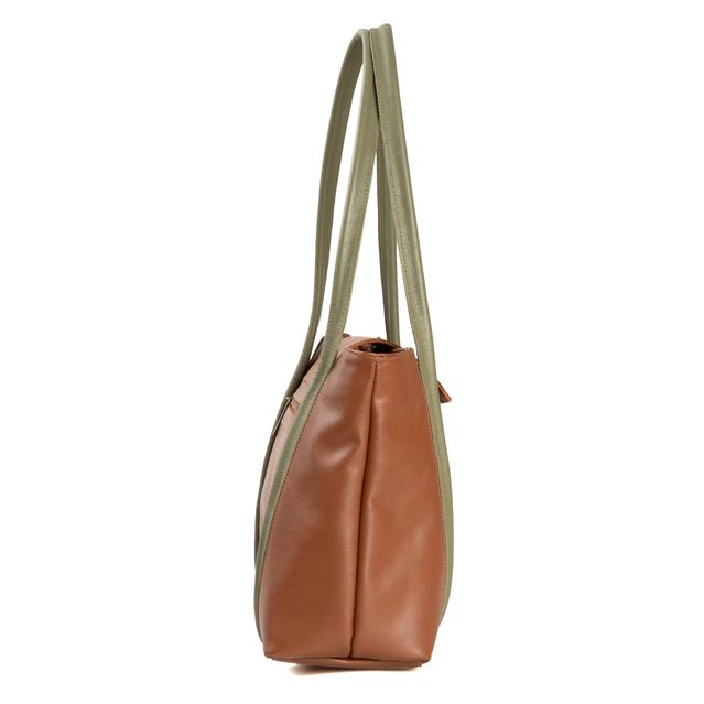 Bolsa de Couro - DESTINO - Chocolate e Sálvia