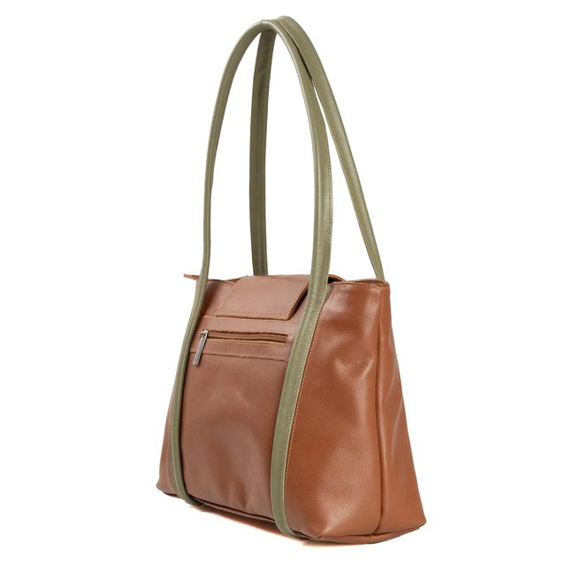 Bolsa de Couro - DESTINO - Chocolate e Sálvia