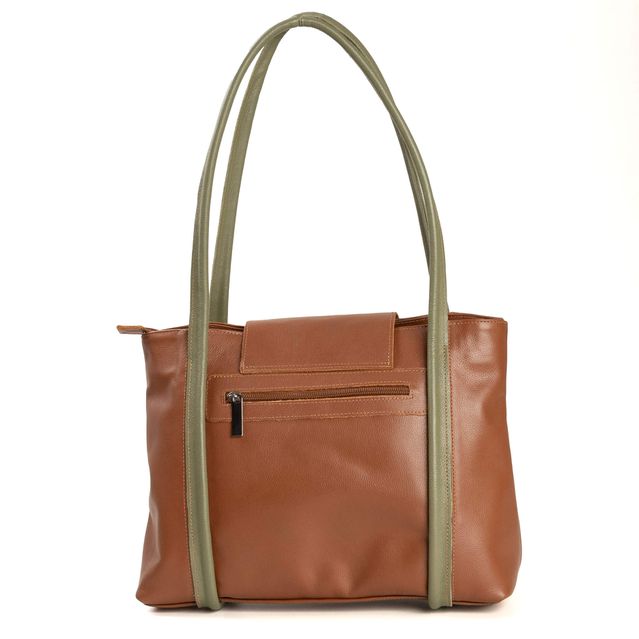 Bolsa de Couro - DESTINO - Chocolate e Sálvia