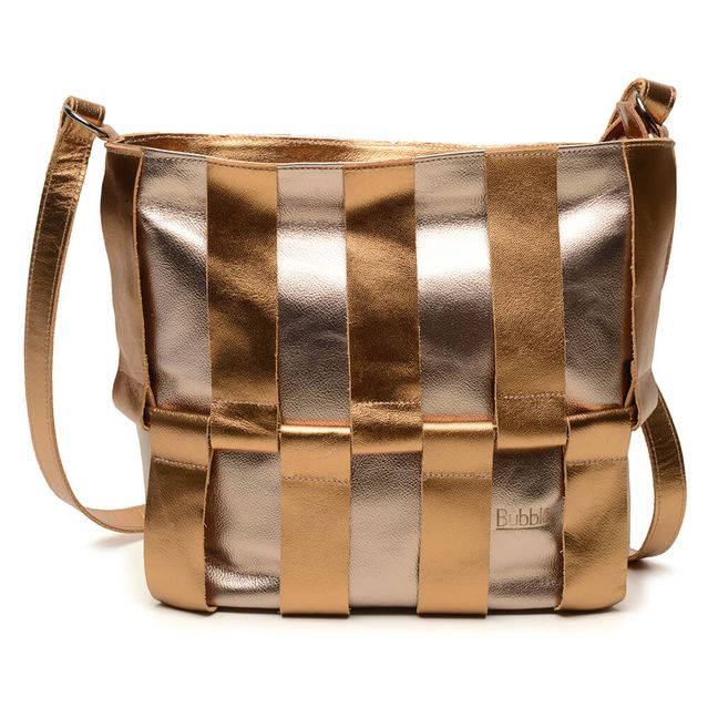 Bolsa de Couro - ÉLO - Champagne E Bronze 