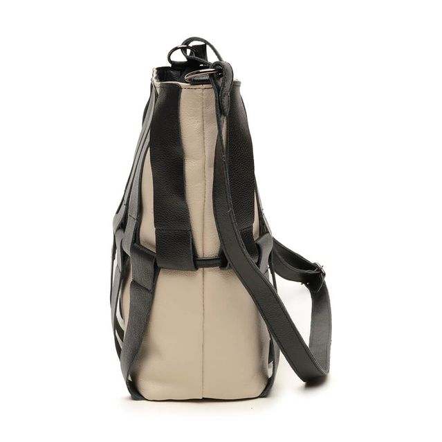 Bolsa de Couro - ÉLO - Off White E Preto