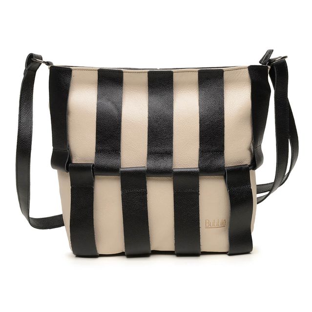 Bolsa de Couro - ÉLO - Off White E Preto