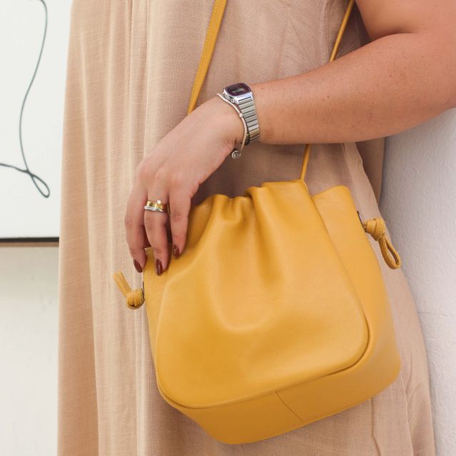 Bolsa de Couro - INSPIRAR - Mostarda