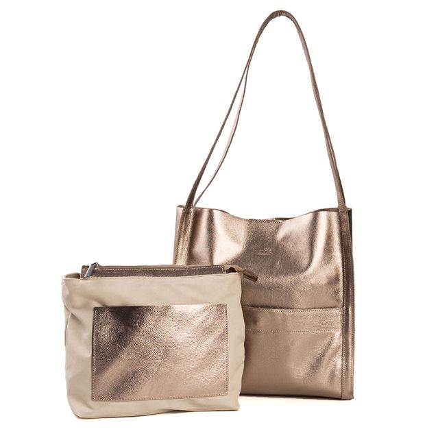 Bolsa de Couro - LITORAL - Champagne