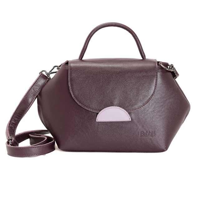 Bolsa de Couro - Mini NASCENTE - Ameixa e Lavanda