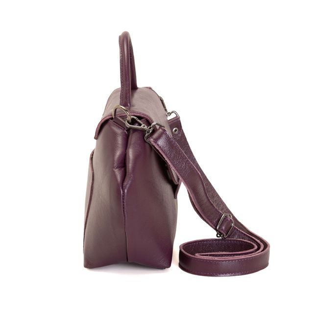 Bolsa de Couro - Mini NASCENTE - Ameixa e Lavanda