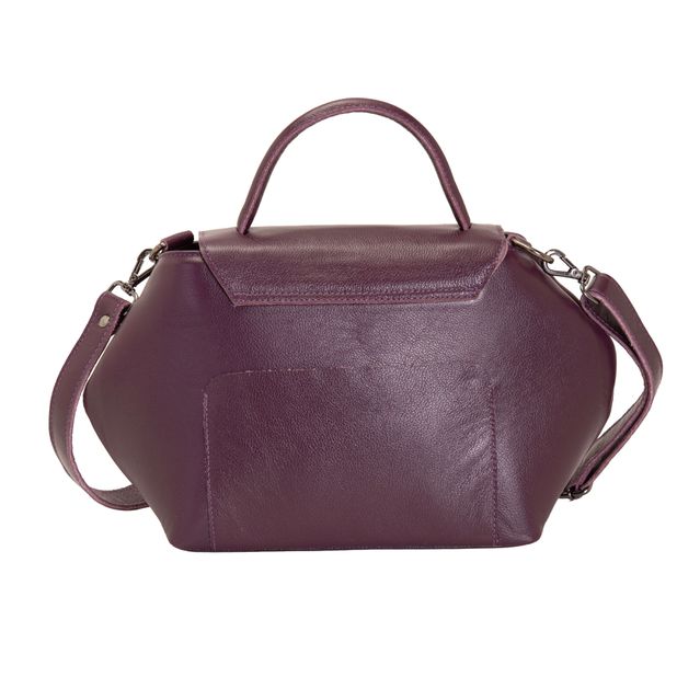 Bolsa de Couro - Mini NASCENTE - Ameixa e Lavanda