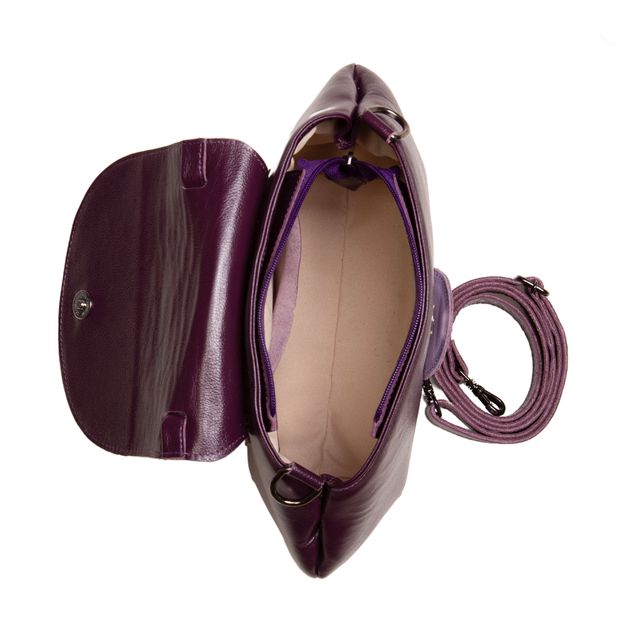 Bolsa de Couro - Mini NASCENTE - Ameixa e Lavanda