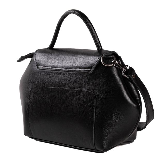Bolsa de Couro - Mini NASCENTE - Preta e Off White